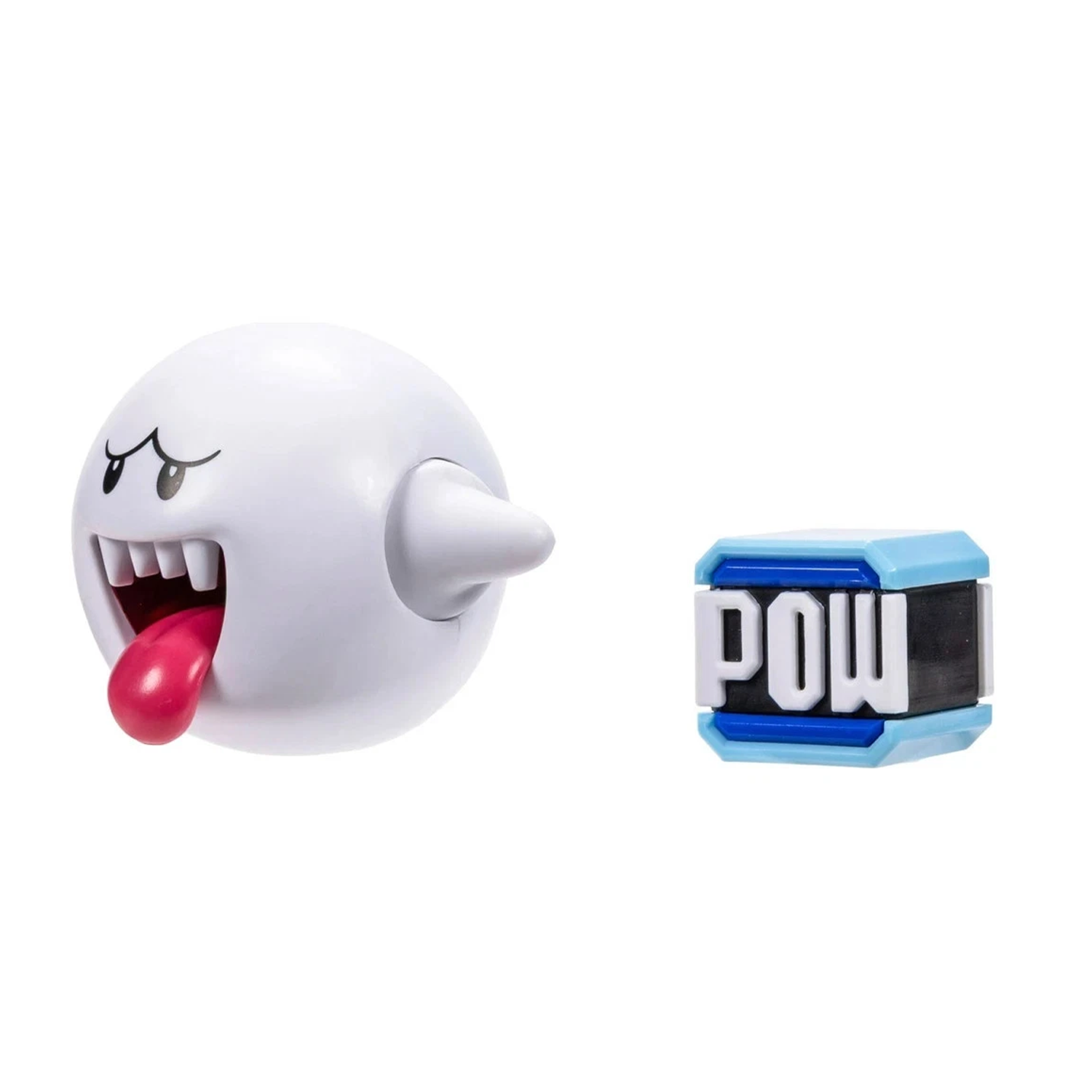 Super Mario 4-inch Boo with Pow Block Action Figure - Wave 48 (2025) by Jakks Pacific collectible toy set