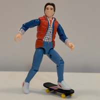 Super7 Back To The Future Marty McFly 1955 ReAction+ figure posed on skateboard with detailed clothing and sneakers