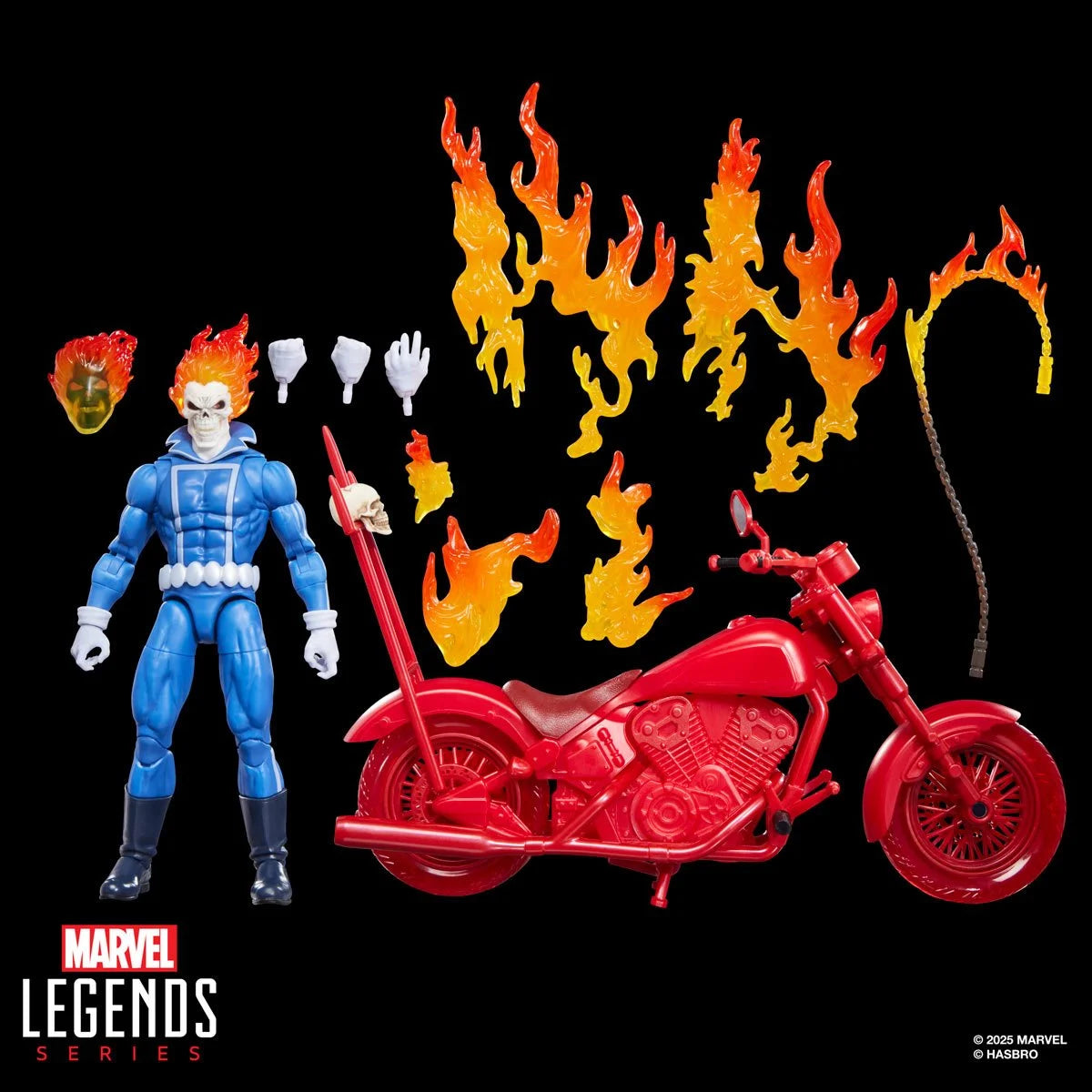 Marvel Legends Series Ghost Rider Johnny Blaze 6-Inch Action Figure with Motorcycle by Hasbro new in box collectible set with accessories