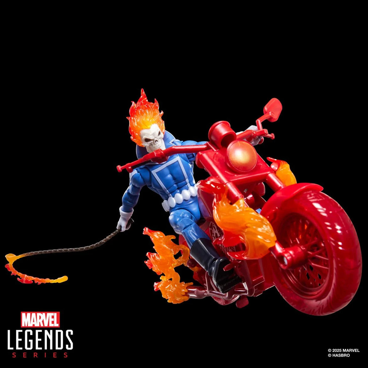 Marvel Legends Series Ghost Rider Johnny Blaze 6-Inch Action Figure with Motorcycle by Hasbro, new in box collectible figure
