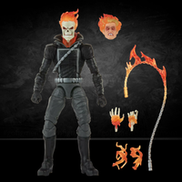 Ghost Rider 1:12 Scale 6" Marvel Legends Retro Cardback Action Figure by Hasbro with flame effects and alternate head and hands