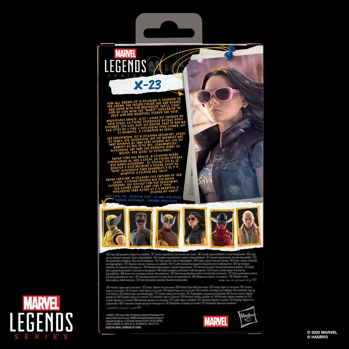 Marvel Legends X-23 6" Action Figure Deadpool Wolverine Movie Hasbro New in box with character art and bio on packaging back.