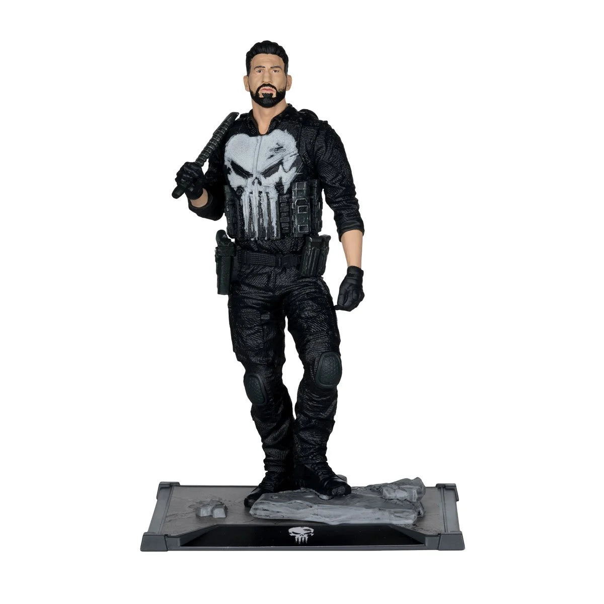 The Punisher - Marvel Studios 1:10 Scale Posed Figure Scene McFarlane Toys by Hasbro standing on a detailed base.