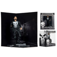 The Punisher - Marvel Studios 1:10 Scale Posed Figure Scene McFarlane Toys by Hasbro with detailed noir backdrop.