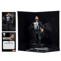 The Punisher - Marvel Studios 1:10 Scale Posed Figure Scene McFarlane Toys by Hasbro in detailed action pose with weapon.