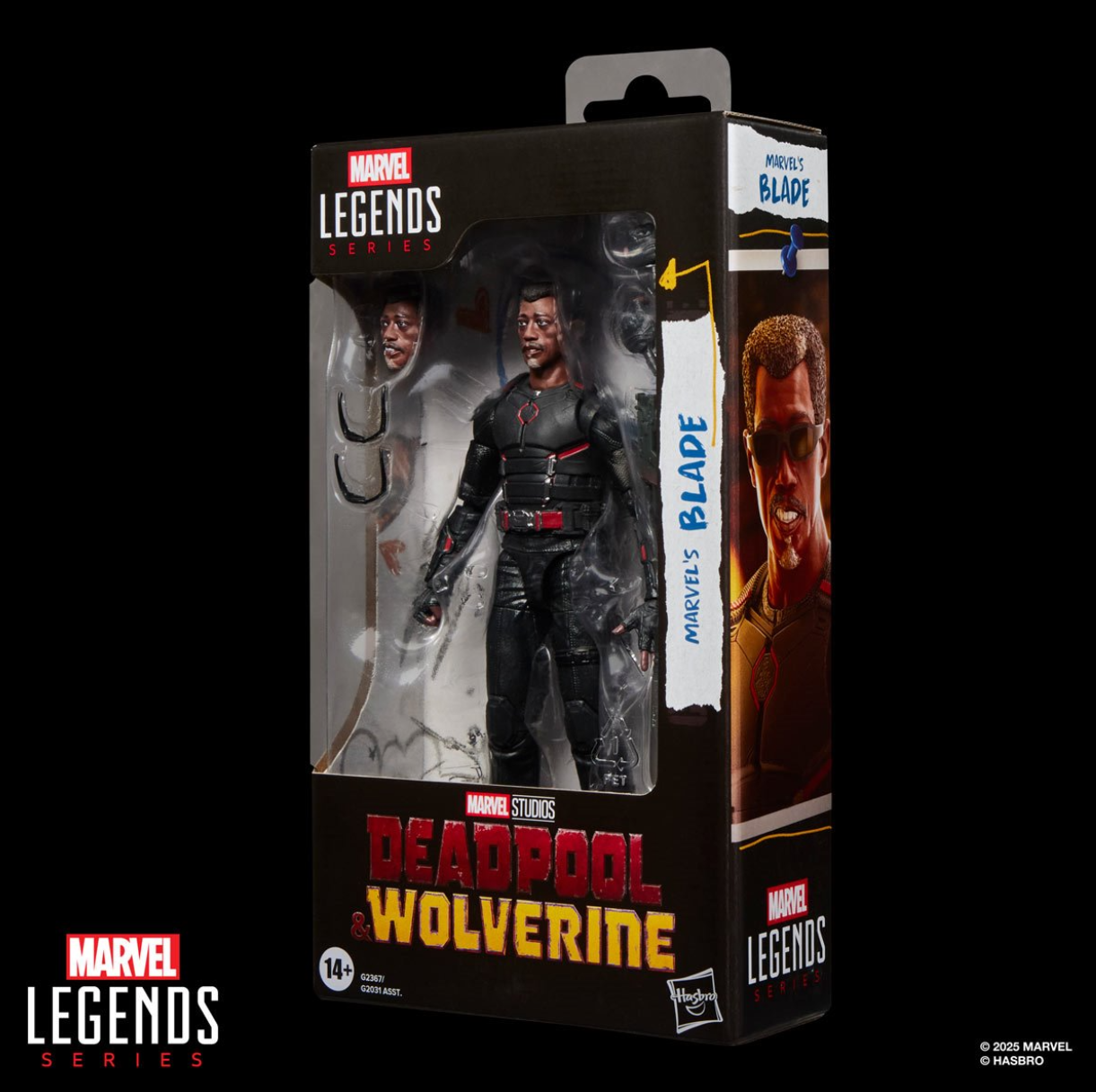 Marvel Legends Blade 6" Action Figure Deadpool Wolverine Movie Hasbro New in box with accessories and alternate head