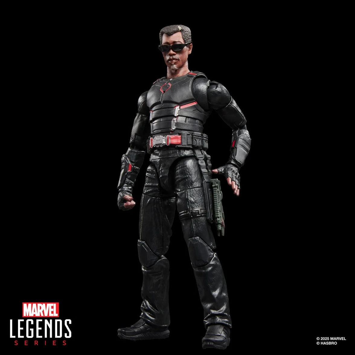 Marvel Legends Blade 6" Action Figure Deadpool Wolverine Movie Hasbro New with detailed black outfit and sunglasses