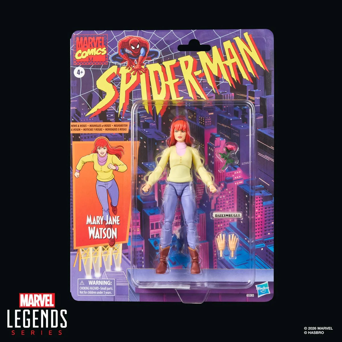Mary Jane Watson Spider-Man: The Animated Series Marvel Legends Retro Action Figure by Hasbro 6-Inch