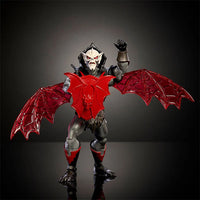 Mattel Masters of the Universe Hordak action figure with red wings and detailed armor in dynamic pose on black background