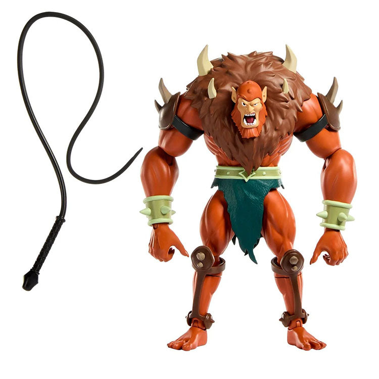 Beast-Man Masters of the Universe Origins 6 inch action figure by Mattel with whip accessory on white background