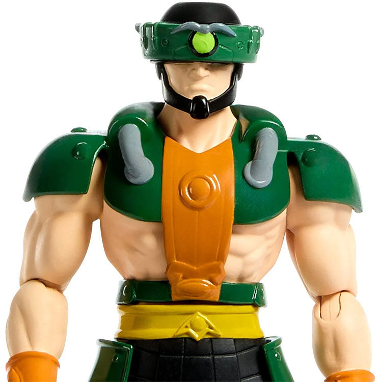 Tri-Klops 6 inch Masters of the Universe Origins action figure by Mattel with green armor and orange chest strap
