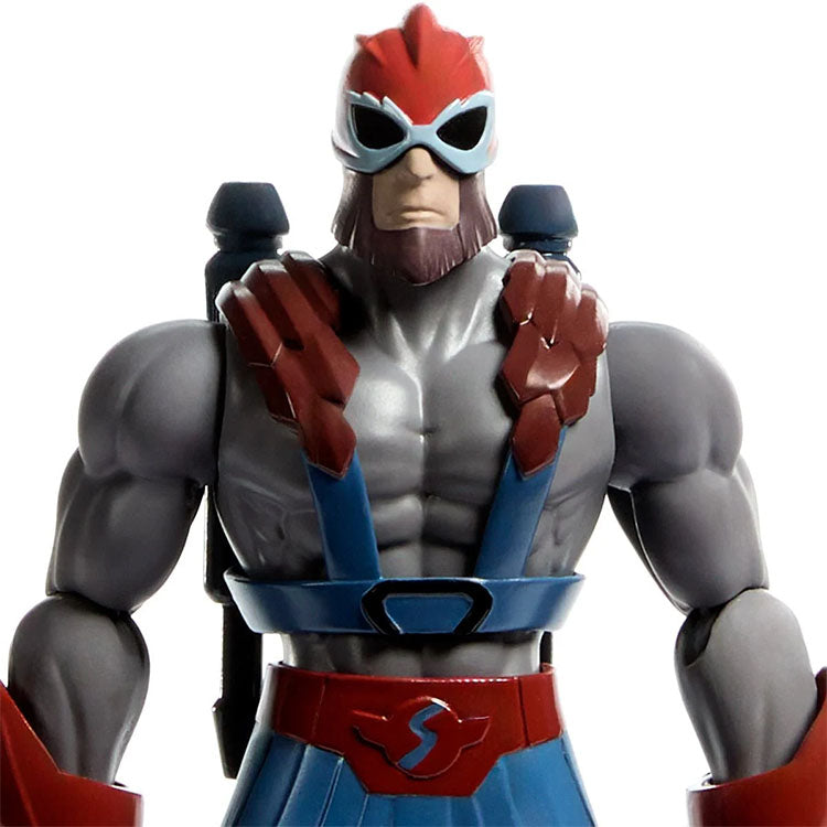 Mattel Masters of the Universe Origins 6-inch Stratos action figure with articulated wings and detailed design