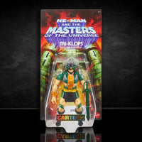 Masters of the Universe Tri-Klops 6-inch action figure in original Mattel packaging with sword accessory