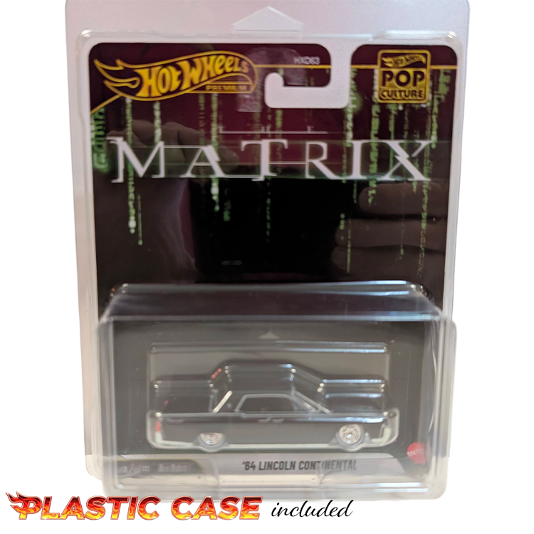 Mattel Hot Wheels Premium '64 Lincoln Continental die-cast car in The Matrix Pop Culture 2026 packaging front view