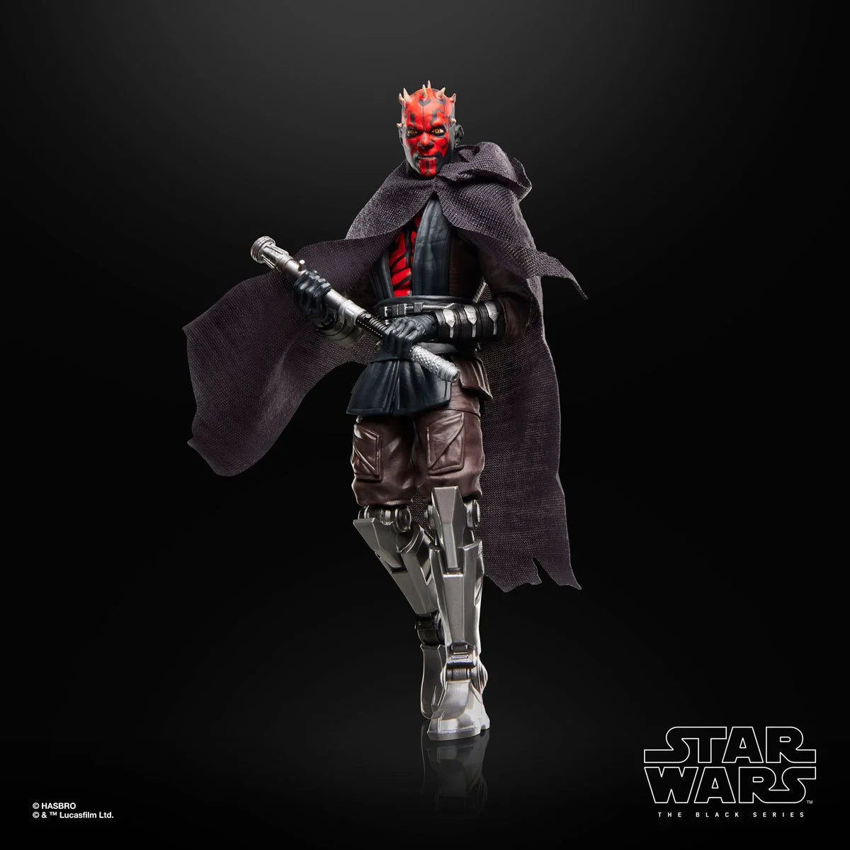 Darth Maul Star Wars 1:12 Scale 6 Inch The Black Series "Maul" Action Figure by Hasbro with detailed costume and weapon.