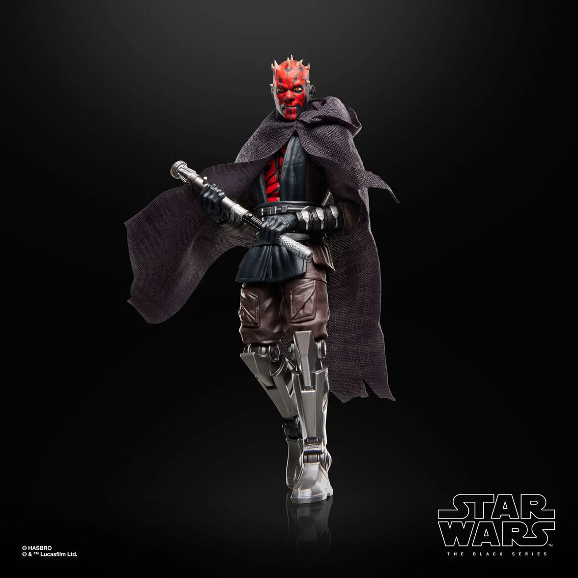 Darth Maul Star Wars 1:12 Scale 6 Inch The Black Series "Maul" Action Figure by Hasbro with detailed costume and weapon.