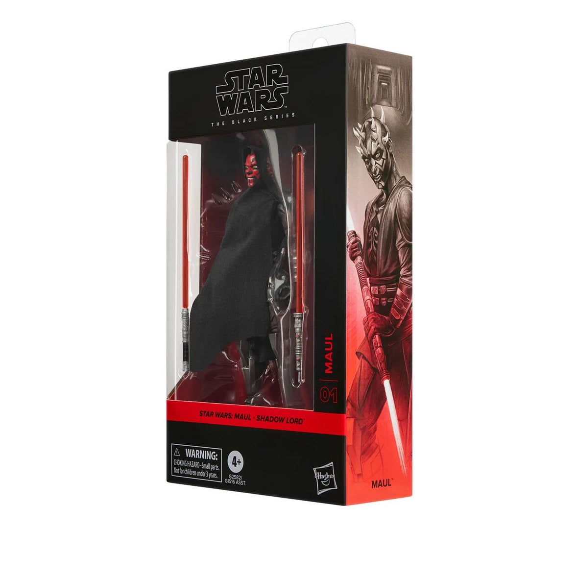 Darth Maul Star Wars 1:12 Scale 6 Inch The Black Series "Maul" Action Figure by Hasbro in collector packaging.
