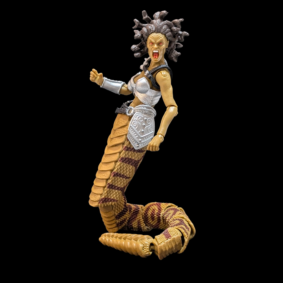 Cursed Medusa Assassin from Below -Vitruvian H.A.C.K.S. 1:18 Scale Action Figure by Boss Fight Studio Llc with detailed snake body and armor