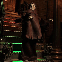 Zombie Plague of the Zombies Retro Style Articulated Mego Action Figure 8 inch in dark robes on staircase with gargoyles