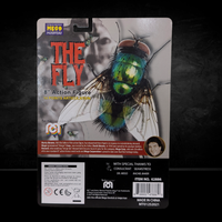 The Fly Articulated Mego Action Figure 8 inch packaging featuring vibrant insect artwork by Mego.