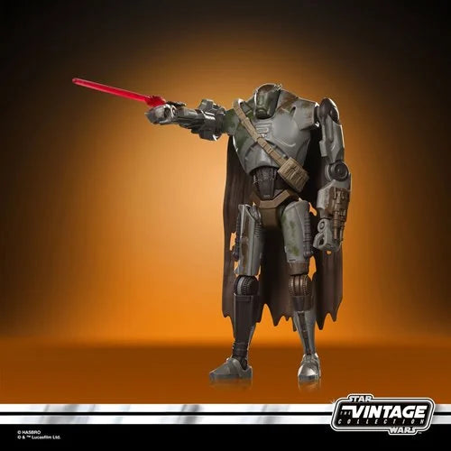 Mercenary Droid 3.75-Inch Action Figure by Hasbro with red lightsaber and blaster weapon
