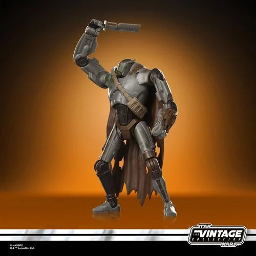 Mercenary Droid 3.75-Inch Action Figure by Hasbro posed with a raised blaster weapon