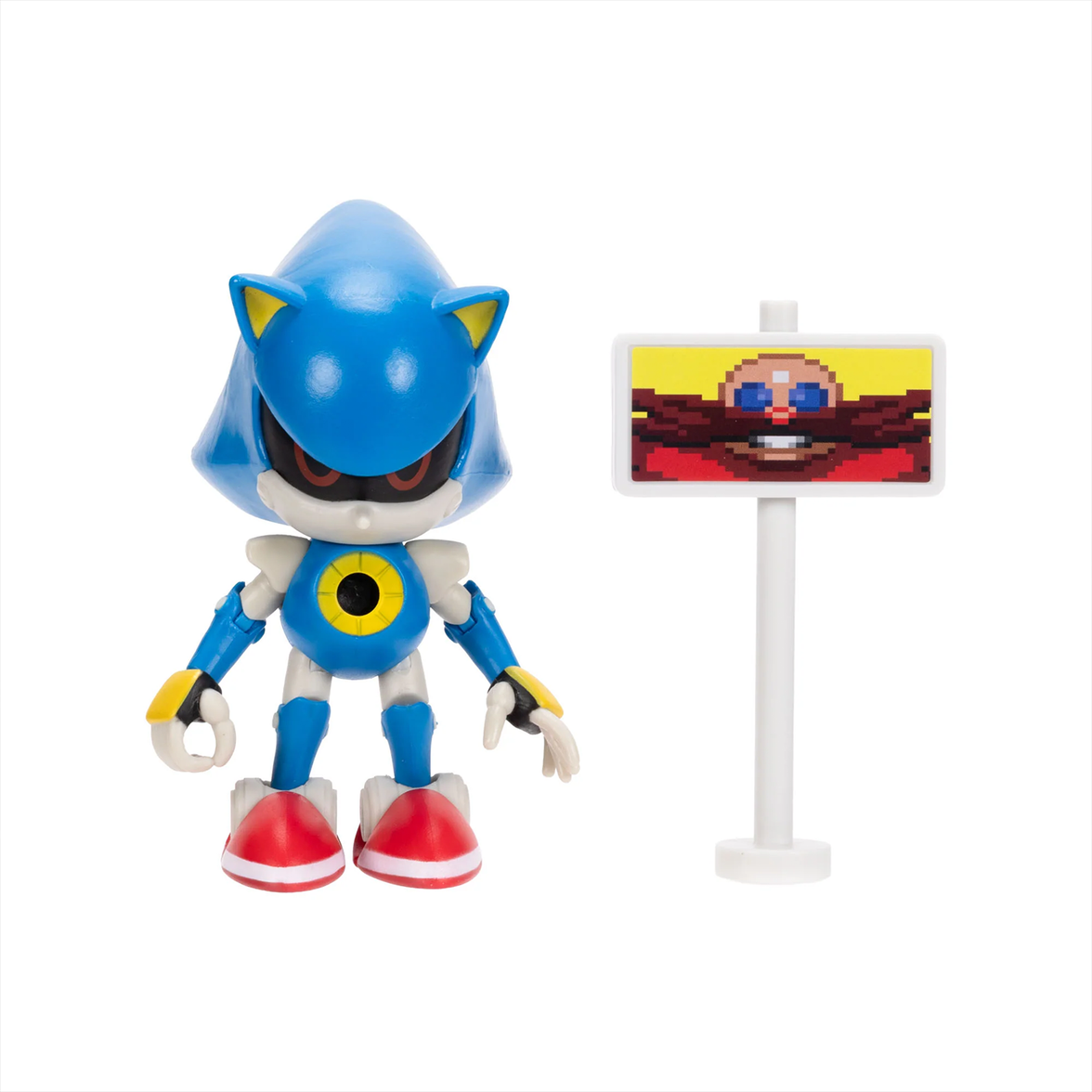 Sonic the Hedgehog Collector's 35th Anniversary Edition Wave 23 Set of 3 Figures by Jakks Pacific featuring Metal Sonic and pixel art sign.