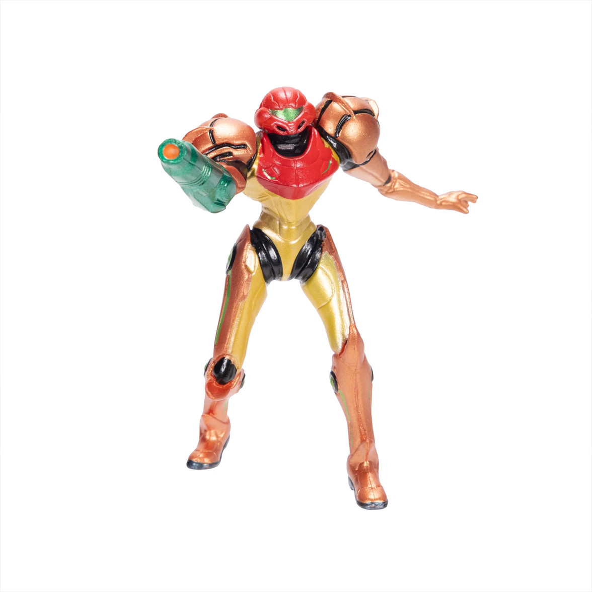 Samus in Varia Metroid Prime Figure 2.5 inch World of Nintendo 3 Points of Articulation by Go Figment copper and red suit action figure