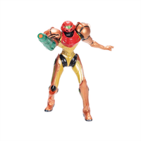 Samus in Varia Metroid Prime Figure 2.5 inch World of Nintendo 3 Points of Articulation by Go Figment copper and red suit action figure