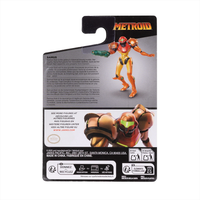 Samus in Varia Metroid Prime Figure 2.5 inch World of Nintendo 3 Points of Articulation by Go Figment packaging back view