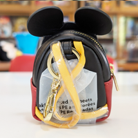 Mini-Loungefly Disney Mickey Mouse Sensational Six Cosplay U-PICK Bag Charm Key Chains in black with ears new by Loungefly