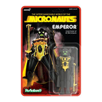 Emperor Micronauts Super7 ReAction+ Action Figure with Sword and Cape in black and gold new in box collectible