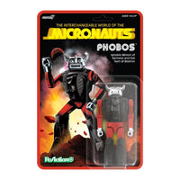 Phobos Micronauts Super7 ReAction+ Action Figure 12 Points of Articulation new in box with character art and fiery background