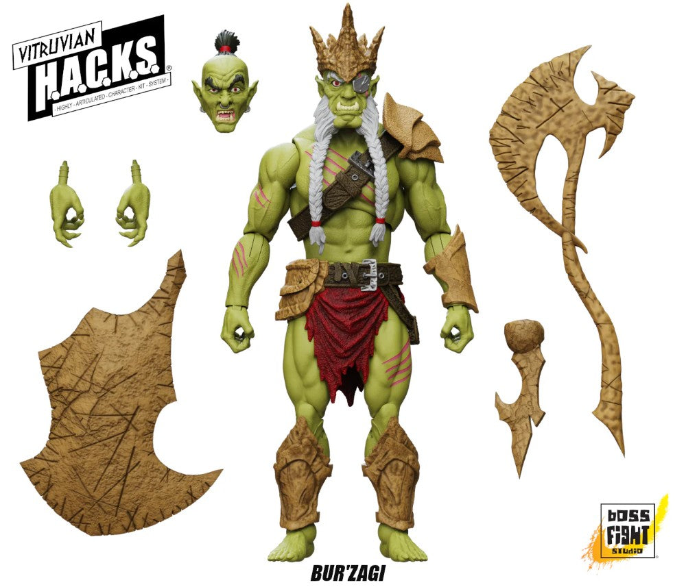Bur’Zagi Mighty Orc Sovran -Vitruvian H.A.C.K.S. 1:18 Scale Action Figure new in box by Boss Fight Studio Llc with accessories