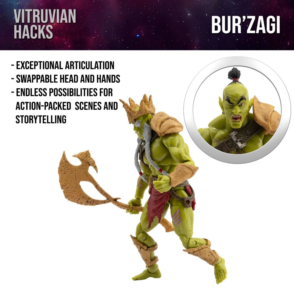 Bur’Zagi Mighty Orc Sovran -Vitruvian H.A.C.K.S. 1:18 Scale Action Figure new in box by Boss Fight Studio Llc with weapon accessory