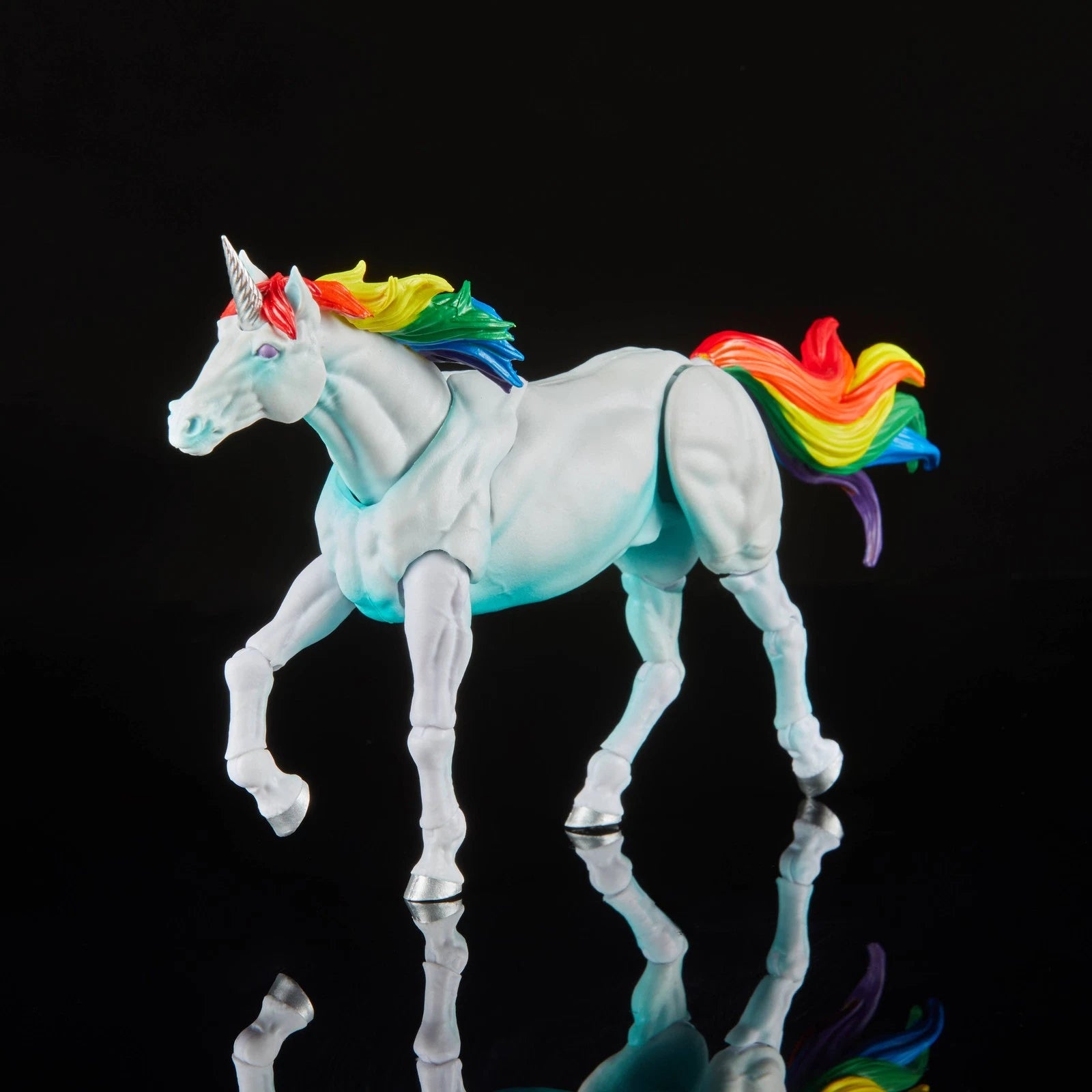 Mighty Steeds Frankie Basic Unicorn 1:18 Scale Vitruvian HACKS Compatible NIB by Boss Fight Studio Llc with rainbow mane and tail