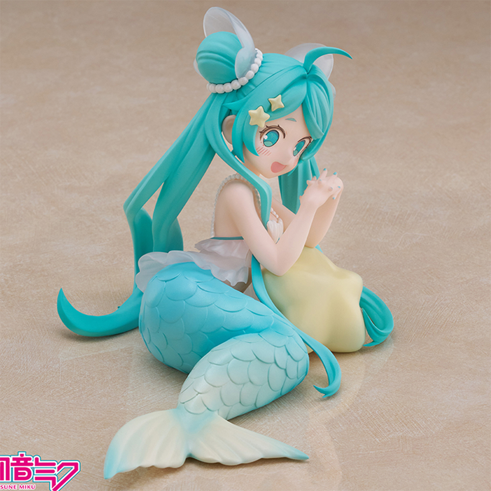 Hatsune Miku Desktop Fairy Mermaid Princess Figure 6.3" by Furyo featuring turquoise hair and mermaid tail pose