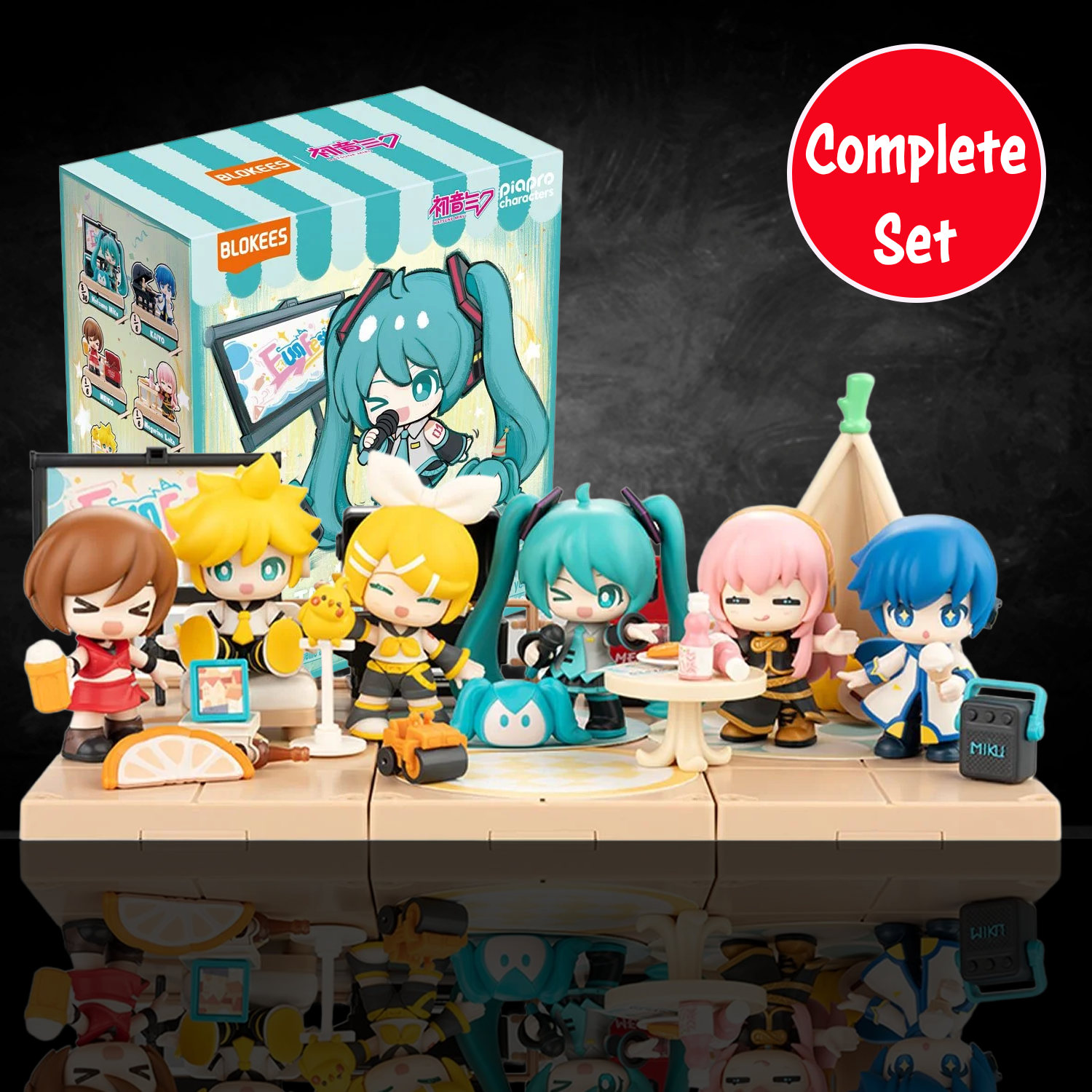 Vocaloid Hatsune Miku DaaVibe 01 Terrace Party Playset Complete Set of 6 by Blokees new in box collectible