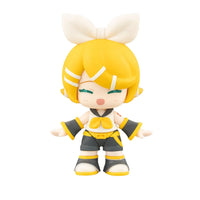Vocaloid Hatsune Miku DaaVibe 01 Terrace Party Playset Complete Set of 6 by Blokees featuring yellow-haired figure with white bow accessory