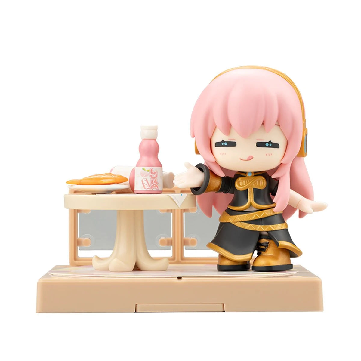 Vocaloid Hatsune Miku DaaVibe 01 Terrace Party Playset Complete Set of 6 by Blokees featuring pink-haired figure with table and food accessory