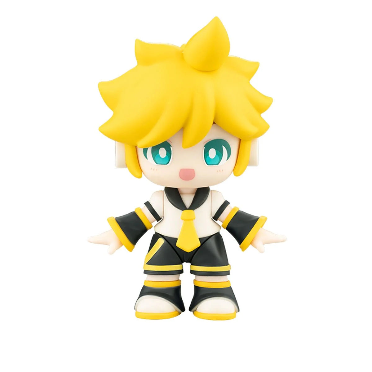 Vocaloid Hatsune Miku DaaVibe 01 Terrace Party Playset Complete Set of 6 by Blokees with yellow-haired figure in black and white outfit