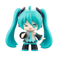 Vocaloid Hatsune Miku DaaVibe 01 Terrace Party Playset Complete Set of 6 by Blokees with winking turquoise-haired figure