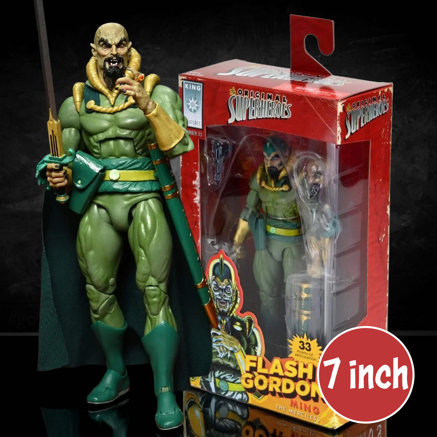 Ming the Merciless King Features Original Superheroes NECA 7-Inch Action Figure new in box by Neca collectible toy