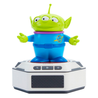 Toy Story Alien Mini Robot with Base by Robesen Robotics featuring three-eyed green character in blue suit