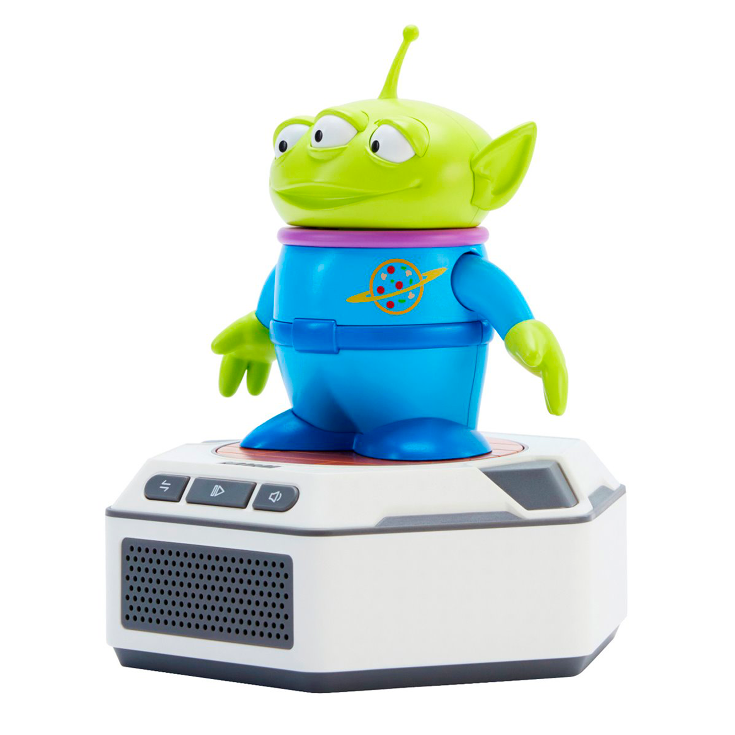 Toy Story Alien Mini Robot with blue suit on white base by Robesen Robotics showcasing character "The Claaaaw