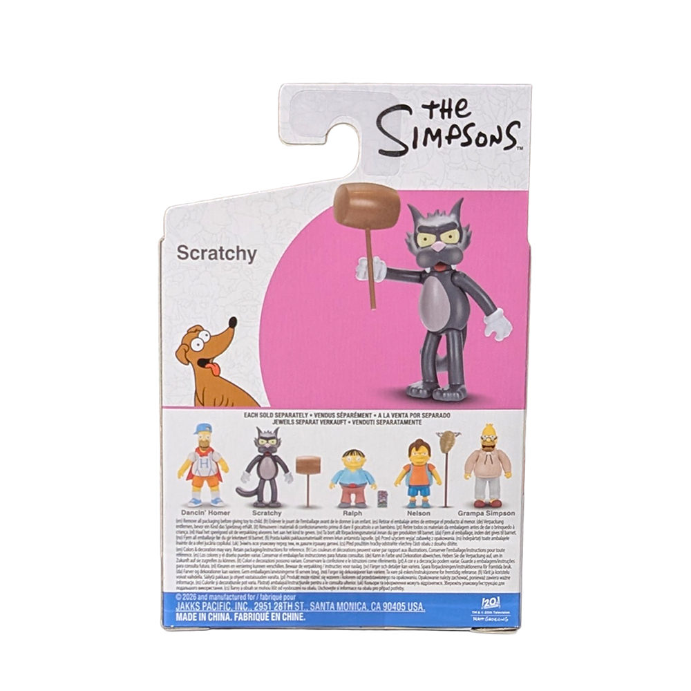 The Simpsons Scratchy Action Figure 2 1/2" Scale Springfield’s Most Battered Feline by Jakks Pacific
