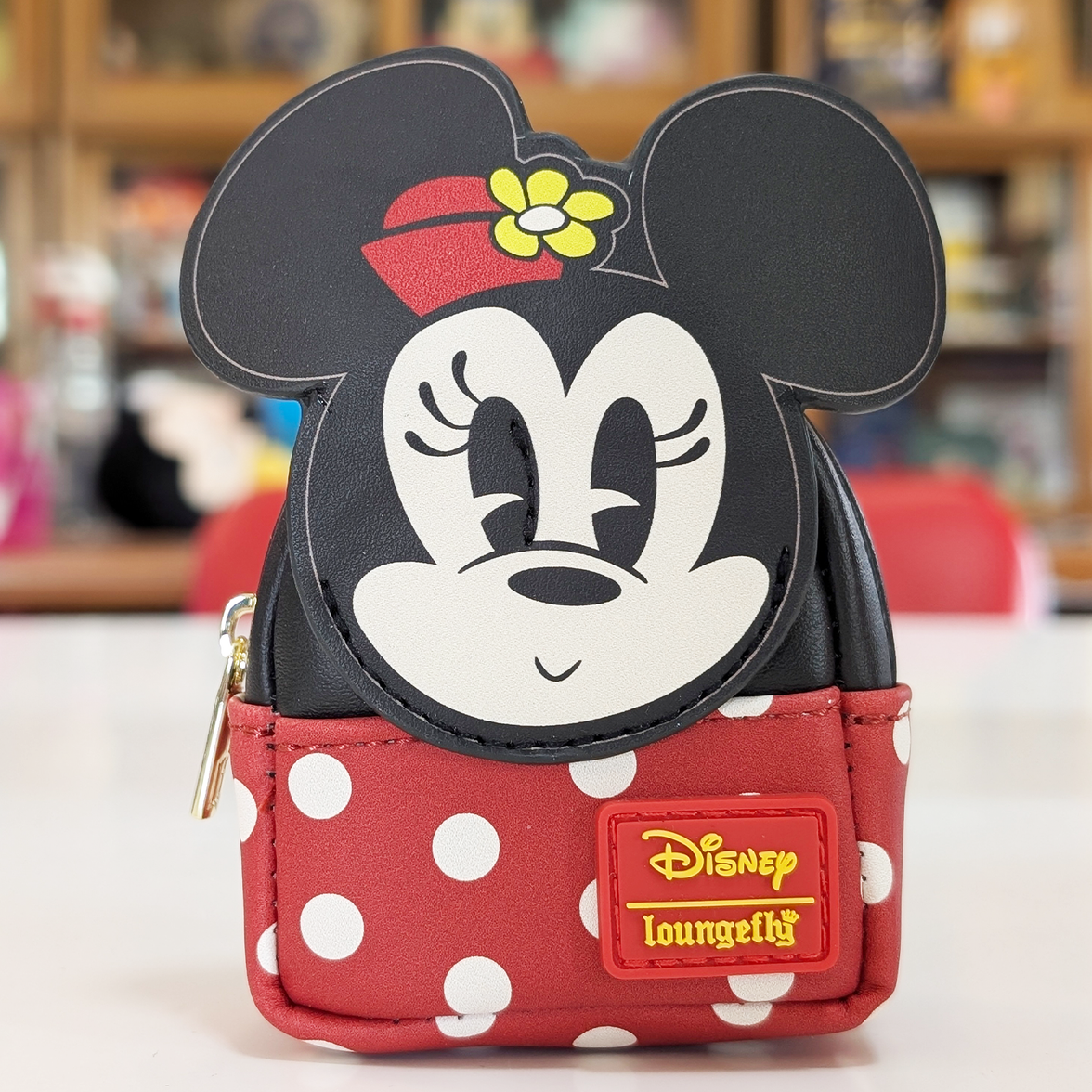 Mini-Loungefly Disney Mickey Mouse Sensational Six Cosplay U-PICK Bag Charm Key Chains featuring Minnie with polka dot red outfit new in box