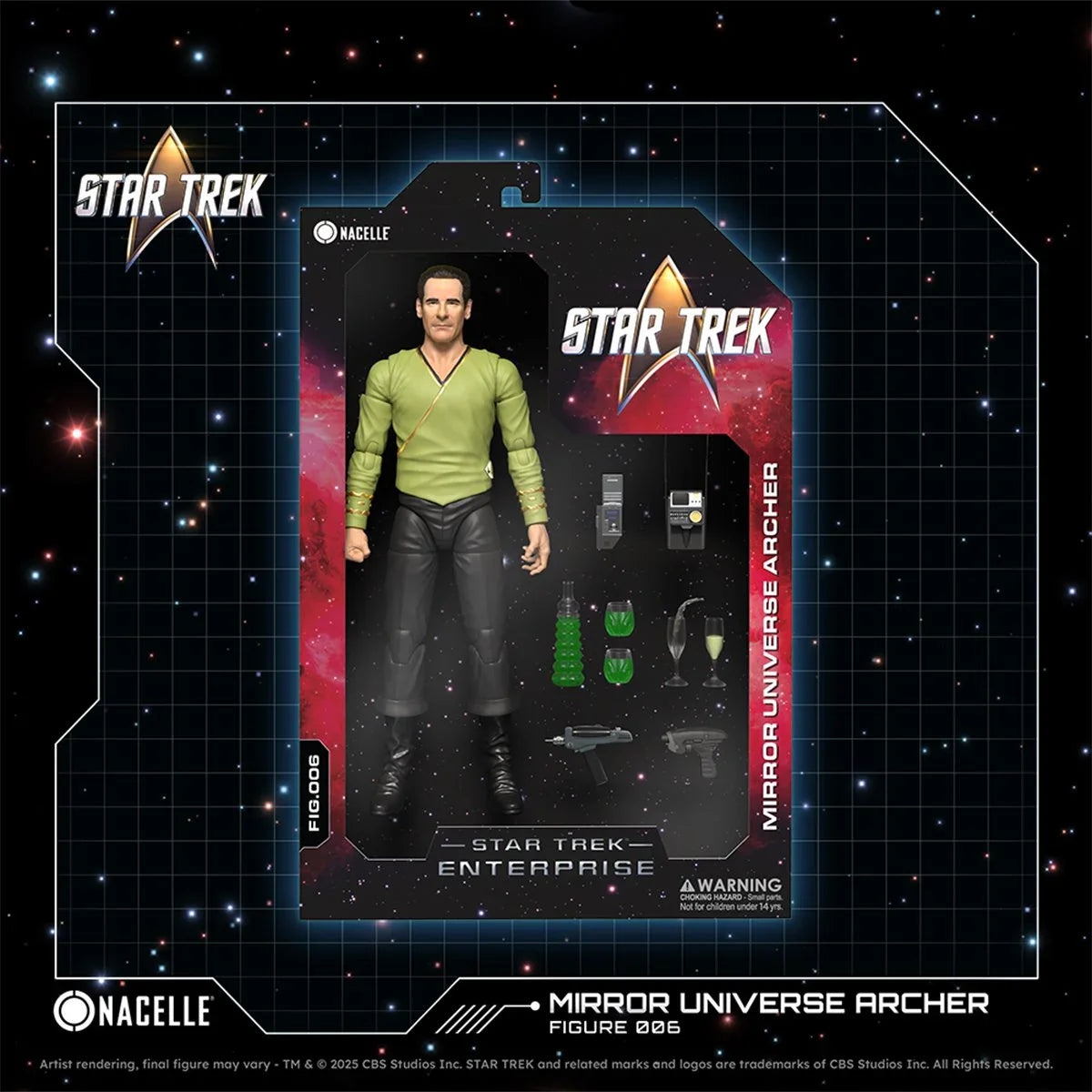 Image of Mirror Universe Archer 7" Star Trek: Enterprise Nacelle Premium Action Figure Collectible