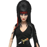 Commando Elvira - Mistress of the Dark 8-Inch Clothed Action Figure by Neca in black outfit with dagger belt new in box