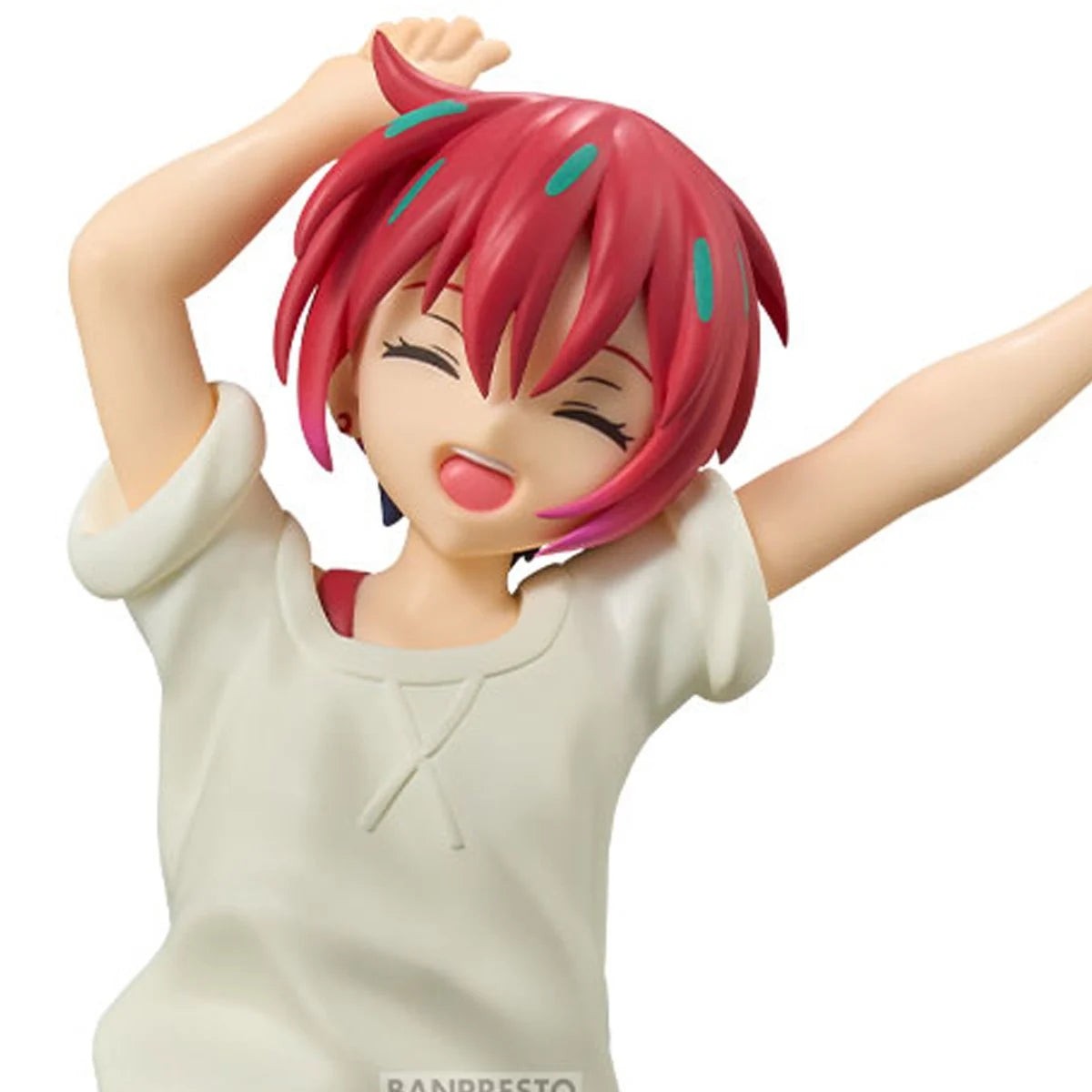 Mobile Suit Gundam GQuuuuuuX Amate Yuzuriha and Haro Ending Version Statue by Banpresto showing joyful character with red hair and white shirt